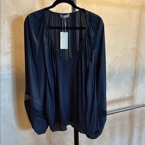 Ramy Brooks navy Thalia top NWT size xl